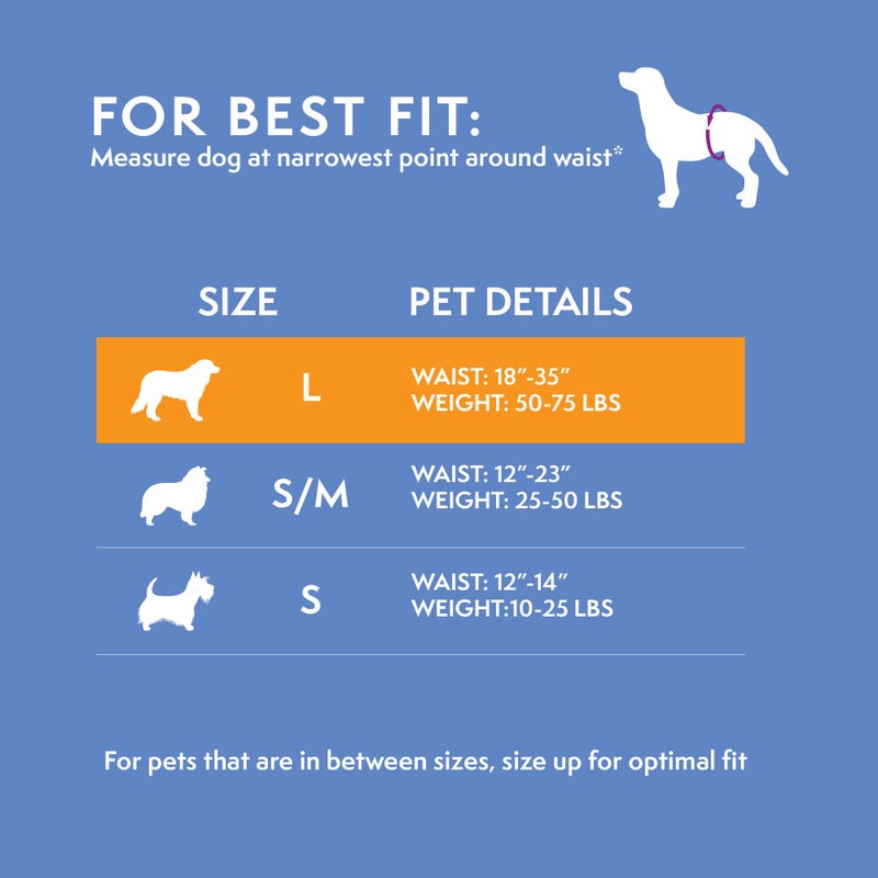 Simple Solution Washable Male Dog Diapers | Absorbent Male Wraps with Leak Proof Fit | Excitable Urination, Incontinence, or Male Marking | 1 Reusable Dog Diaper Per Pack, Whites & Tans, Large (11242) - Image 4