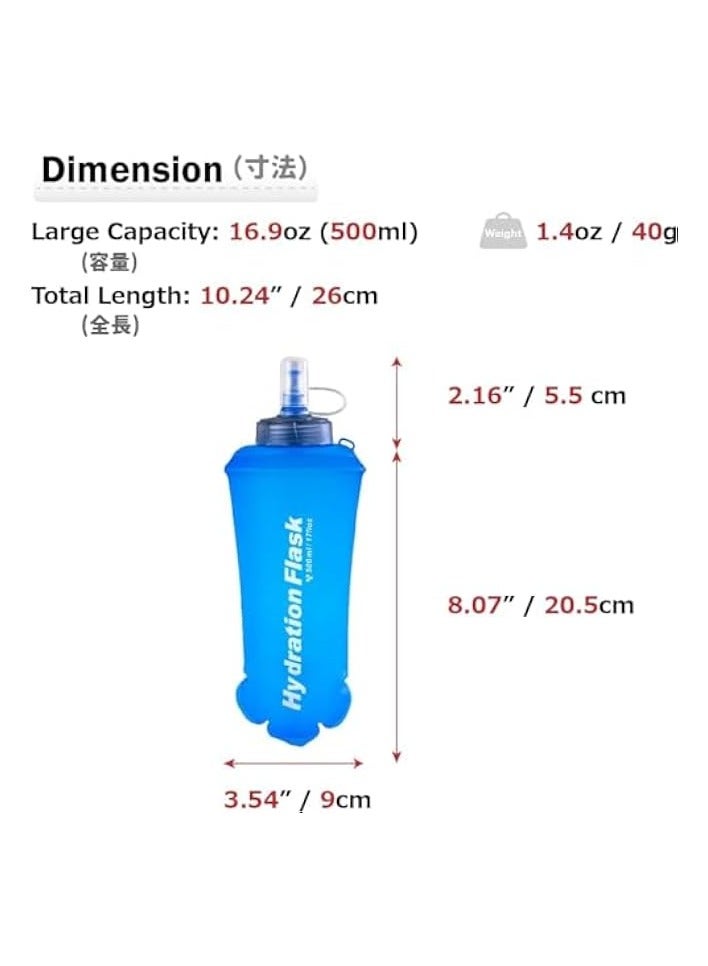 Green Tiger Running Hydration Bladder, BPA-Free,Foldable TPU soft water bottle water storage bag for Running Cycling Hiking Camping Backpack（2 Pack/1L） - Image 5