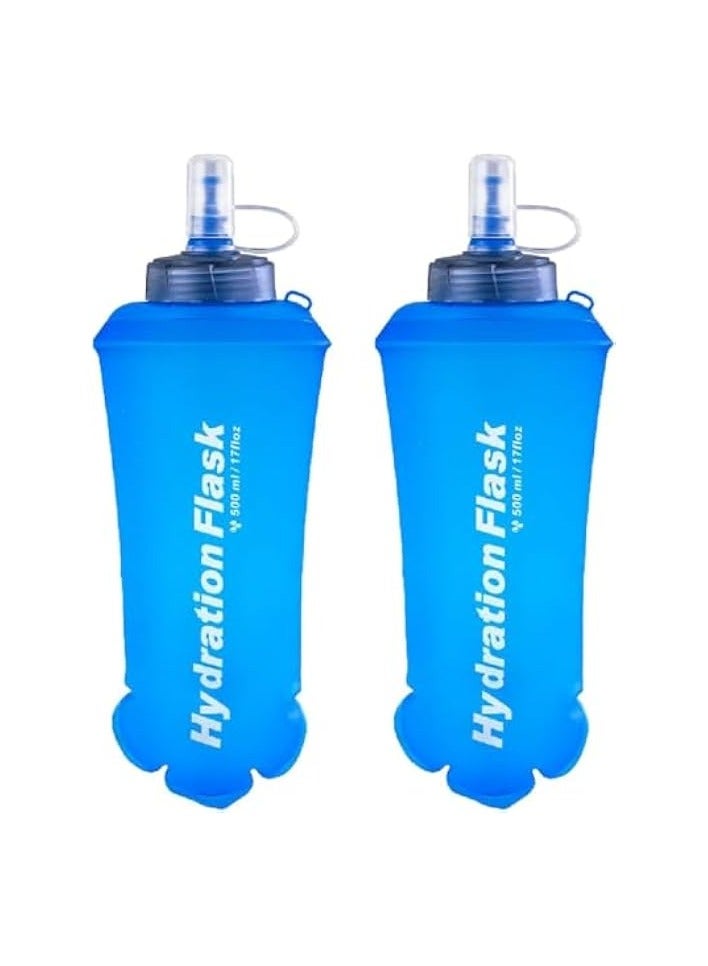Green Tiger Running Hydration Bladder, BPA-Free,Foldable TPU soft water bottle water storage bag for Running Cycling Hiking Camping Backpack（2 Pack/1L） - Image 1