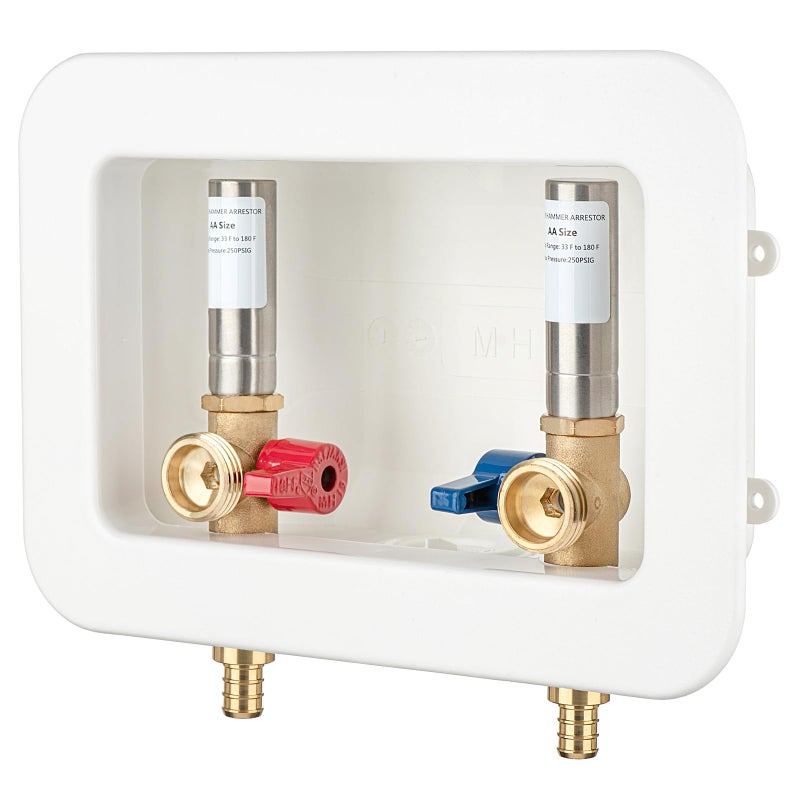 Lidertik 1 Pack Lidertik Washing Machine Outlet Box PEXB with Hammer Arrestors and Center Drain Inlet 12 inch PEXB 1807 Crimp Barb x Outlet 34 inch Male Thread Absorb Shock And Reduce Noise XYJH621LK - Image 2