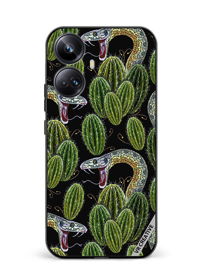 VR CREATIVE Protective Case Cover For Realme 10 Pro Plus Embroidery, Cactus And Snakes Seamless Design Multicolour - Image 1