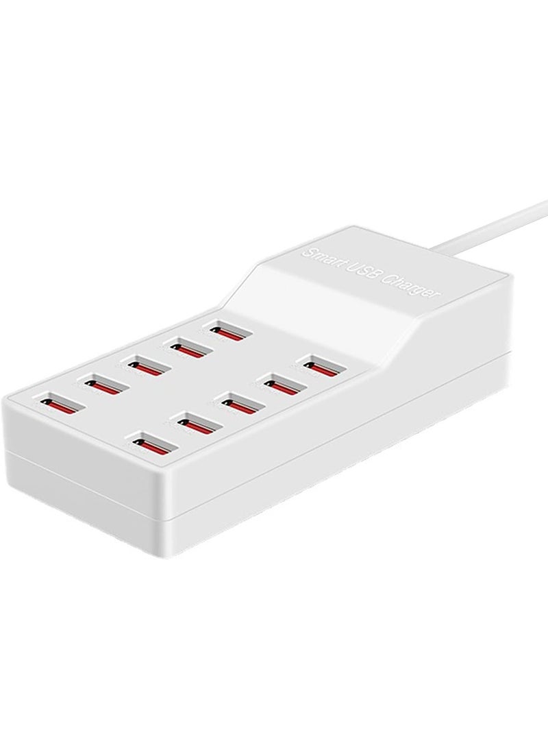USB Charger 50W 10 Ports USB Charging Station with Rapid Charging Auto Detect Technology Safety Family-Sized Smart USB Ports for Multiple Devices - Image 1