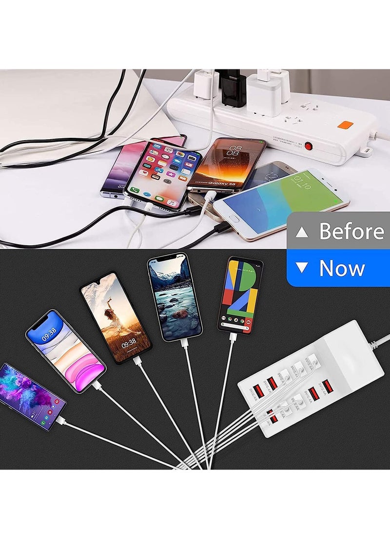 USB Charger 50W 10 Ports USB Charging Station with Rapid Charging Auto Detect Technology Safety Family-Sized Smart USB Ports for Multiple Devices - Image 5