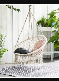 Hammock Swing Chair Macrame Bohemian Style Cotton Rope Hanging Swing for Kid Adult Swings Hanging Safety Hammock Chair