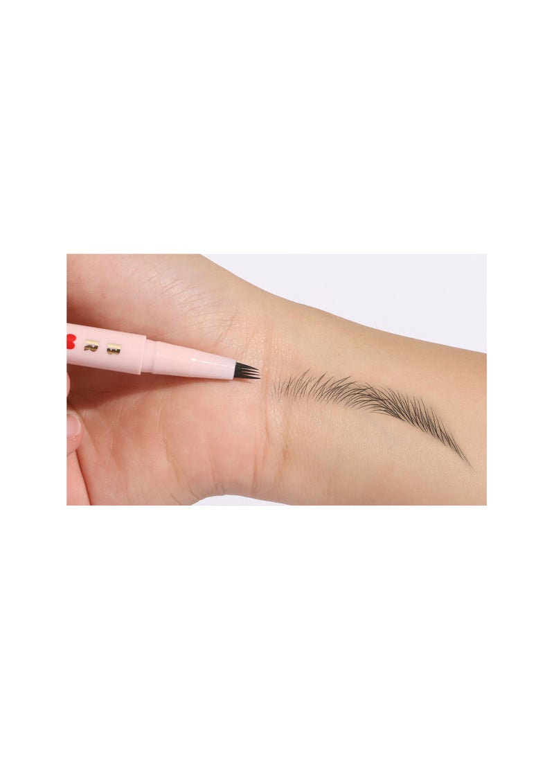Handaiyan - Liquid Eyebrow Pencil Waterproof Long Lasting Four-Fork Natural Ultra Precise Sweat-Proof Non-Marking New Formula Longwear Brow Tint Brown - Image 1