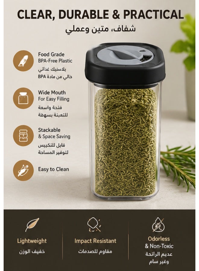 6-Piece Acrylic Spice Jar Set 250ml with 3-Size Adjustable Shaker Lid – BPA-Free Airtight Clear Seasoning Containers for Kitchen Storage & Organization - Image 3