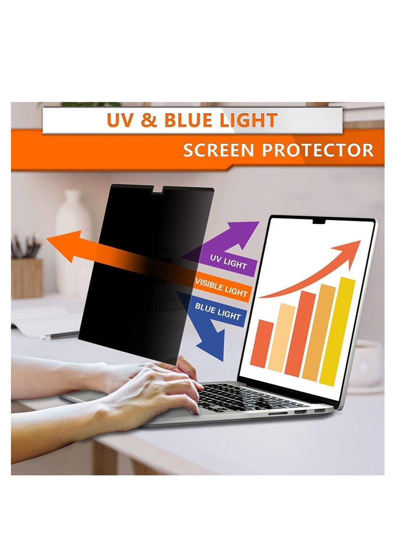 1Pack Privacy Screen Protector Compatible with MacBook Air 15 inch 2025 Release A3241 M4 Chip/ 2023 Release A2941 M2 Chip /2024 Release A3114 M3 Chip, Laptop Privacy Screen Filter Film Matte Anti Glare Scratch Proof