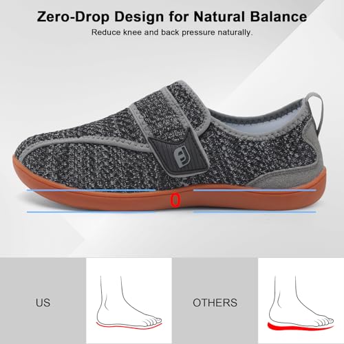 JOINFREE Wide Toe Box Diabetic Shoes for Women & Men with Adjustable Upper, Zero Drop, Non Slip Causal Walking Sneakers, Comfortable for Swollen Feet, Edema, Arthritis & Elderly Size Women 9/Men 7 - Image 5