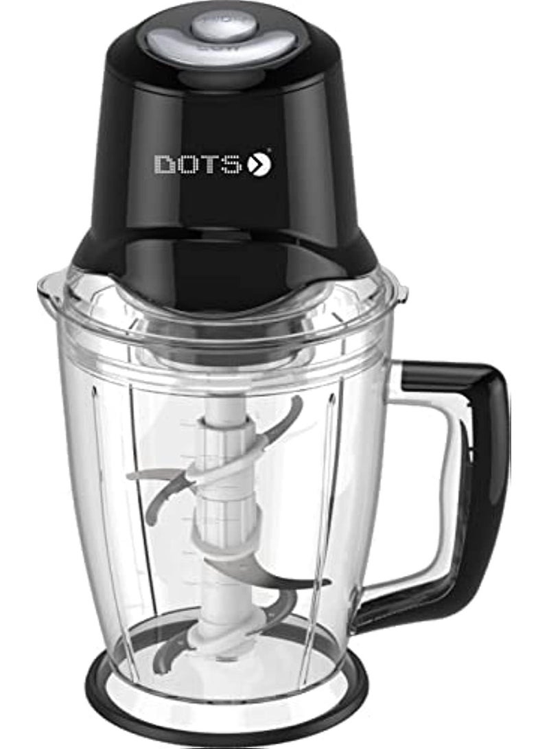 دوتس مفرمة، برطمان بلاستيكي، شفرة ستيل 3 طبقات - أسود - Image 1