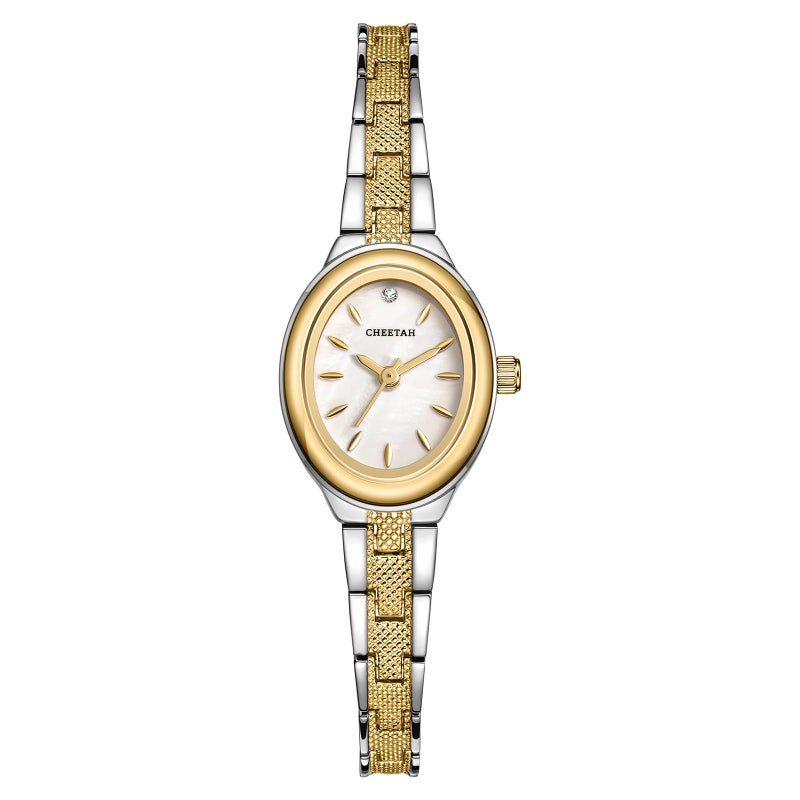 CHEETAH Womens GoldSilver Dainty Watch with Classic Retro Bracelet Oval Case and Minimalist DialGift for Her - Image 2