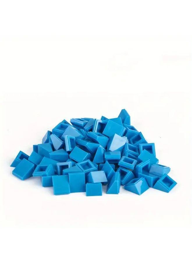 Sky Blue 100pcs 30 Degree Slope 1x1x2 3 Brick High Tech Changeover Catch Building Blocks Parts Educational Toys Children Gifts - Image 1