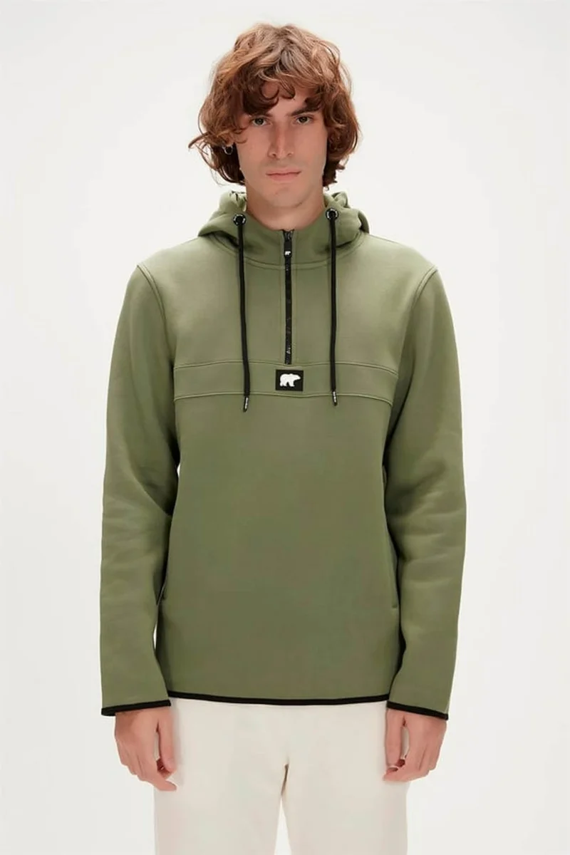 Bad Bear Men's Sweatshirt Khaki 19.02.27.027 Defense Half-Zip