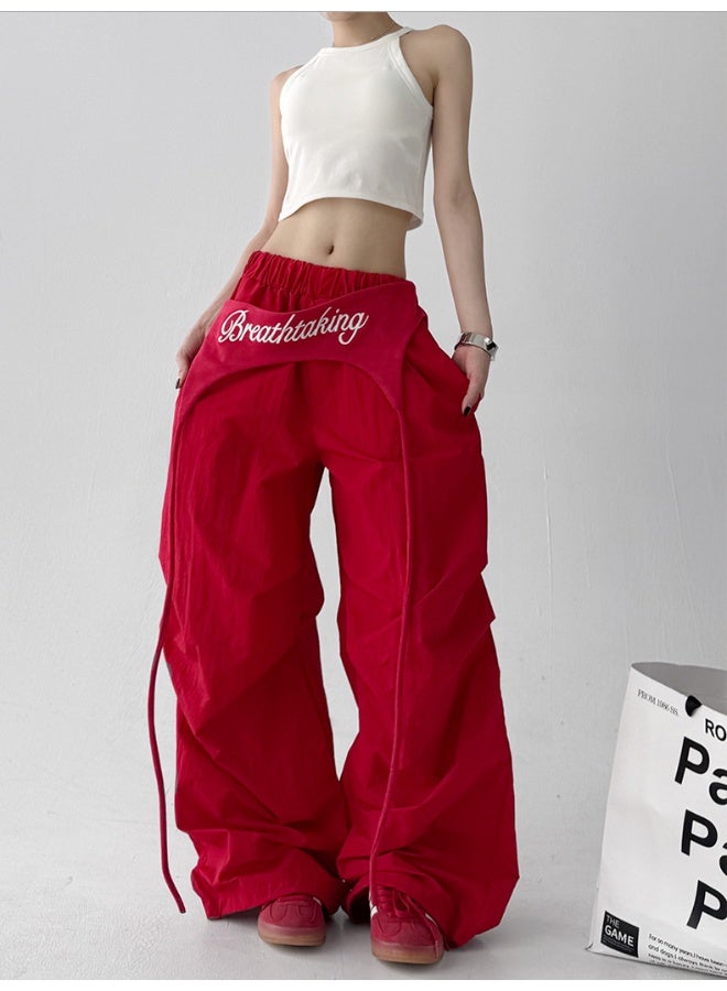 Madam Uniq Hip-Hop Vintage Style Loose Wide-Leg Cargo Pants  - Image 1