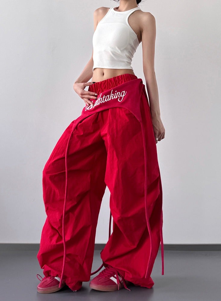 Madam Uniq Hip-Hop Vintage Style Loose Wide-Leg Cargo Pants  - Image 5
