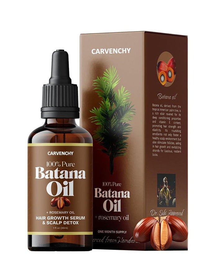 CARVENCHY Batana Oil Rosemary Oil Hair Growth Serum - Nourish Scalp & Detox for Strong & Healthy Hair 100% Organic Batana Oil from Honduras with Rosemary - Reduce Hair Loss & Detox Your Scalp 30ml - Image 1