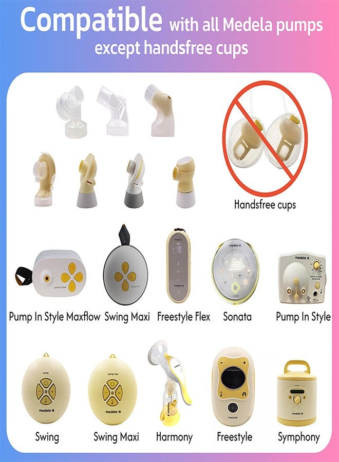 DIFKING 17mm Oval Shields Flanges Pump Parts for Medela, Soft Rim Flange Compatible with Medela Breast Pumps PersonalFit, Freestyle, Maxflow, Freestyle Flex Swing Maxi Connector - Image 2
