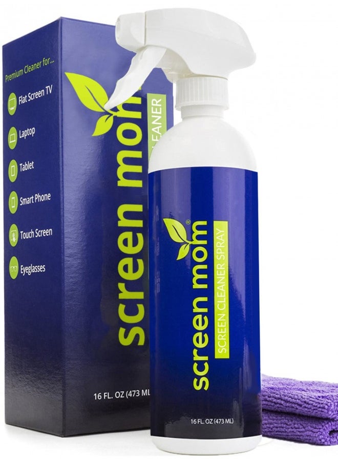 Generic - Screen Cleaner Kit - Best For Led And Lcd Tv, Computer Monitor, Laptop, And Ipad Screens – Contains Over 1,572 Sprays In Each Large 16 Ounce Bottle – Includes Premium Microfiber Cloth - Image 1