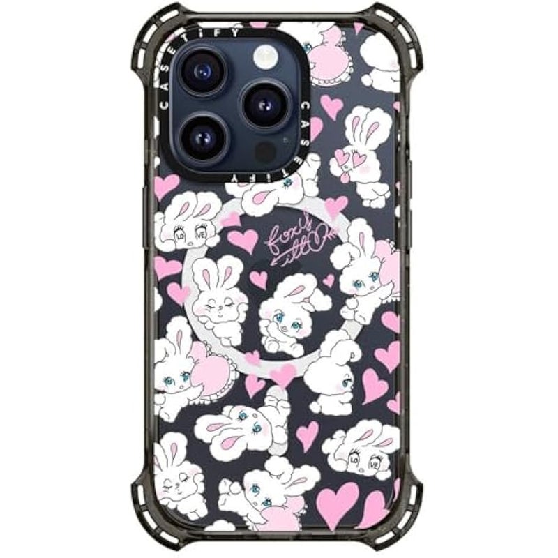 Casetify Bounce iPhone 15 Pro Case 【6X Military Grade Drop Tested / 21.3ft Drop Protection/Compatible with Magsafe】 - Cute Prints - Sweetheart Mix - Clear Black - Image 2