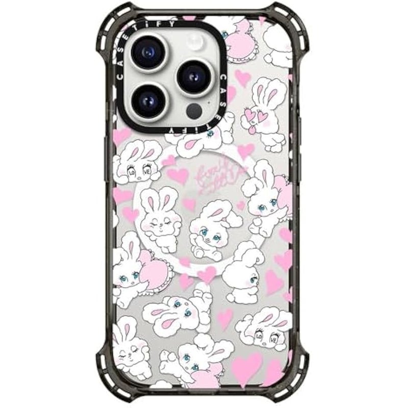 Casetify Bounce iPhone 15 Pro Case 【6X Military Grade Drop Tested / 21.3ft Drop Protection/Compatible with Magsafe】 - Cute Prints - Sweetheart Mix - Clear Black - Image 3