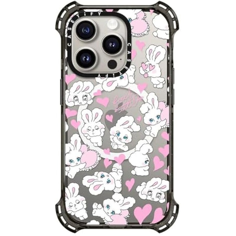 Casetify Bounce iPhone 15 Pro Case 【6X Military Grade Drop Tested / 21.3ft Drop Protection/Compatible with Magsafe】 - Cute Prints - Sweetheart Mix - Clear Black - Image 1