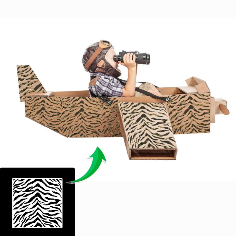 Boqon 9 Pieces Camo Stencils for Spray Paint, Camouflage Pattern Stencils Templates Reusable Digital Camo Paint Stencils for Boat DIY Crafts Spray Painta (11.8 Ã— 11.8 in Camo) - Image 2