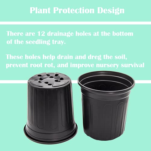 HECTOLIFE 50-Pack 1 Gallon Flexible Flower Plant Nursery Pots, Thickened Soft Plastic Seed Starting Container for Succulents, Seedlings, Cuttings, Transplanting,(Black) - Image 4