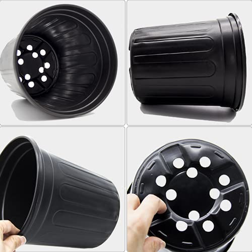 HECTOLIFE 50-Pack 1 Gallon Flexible Flower Plant Nursery Pots, Thickened Soft Plastic Seed Starting Container for Succulents, Seedlings, Cuttings, Transplanting,(Black) - Image 3