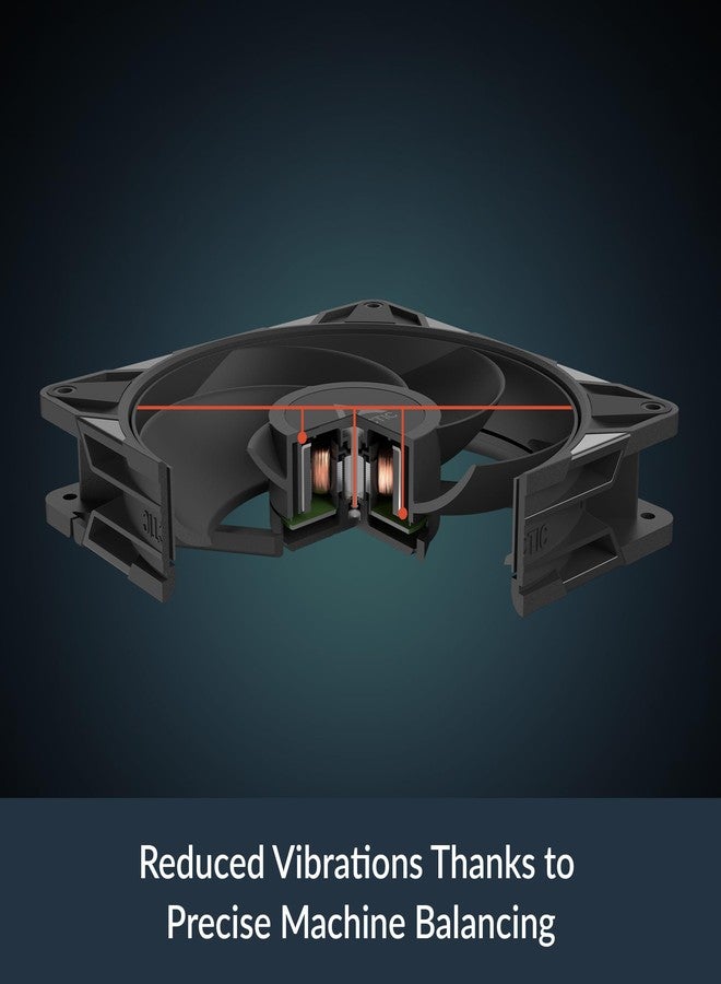 ARCTIC P14 Pro Reverse - 3 Pack - 140 mm Premium Fan with Reverse Airflow, PWM Fan with Y Cable Splitter, 400-2650 RPM, 0 RPM <5% PWM, hydrodynamic Bearing, 4-Pin - Black - Image 2