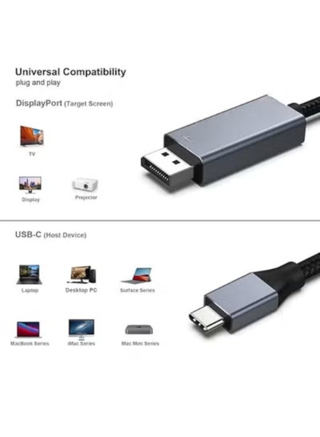 كابل USB-C إلى DisplayPort بطول 4.5 متر – دعم عرض 8K@60Hz و4K@144Hz بجودة فائقة وسرعة عالية - Image 2