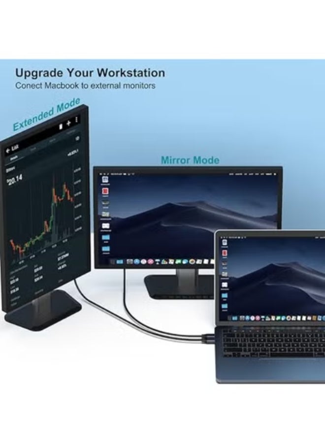 كابل USB-C إلى DisplayPort بطول 4.5 متر – دعم عرض 8K@60Hz و4K@144Hz بجودة فائقة وسرعة عالية - Image 3