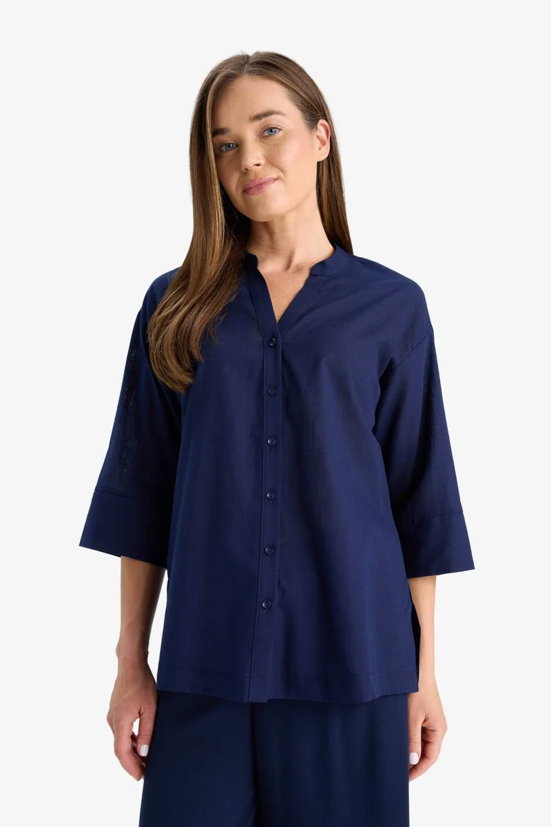 DeFacto Regular Fit Crew Neck Long Sleeve Shirt