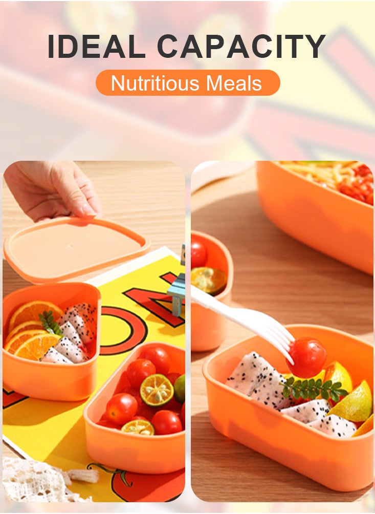 Perfii - Bento Lunch Box for Kids Lunch Box with Hidden Handle Food Container Microwavable Bento Box Detachable Large Capacity Lunchbox 1600ML - Image 1