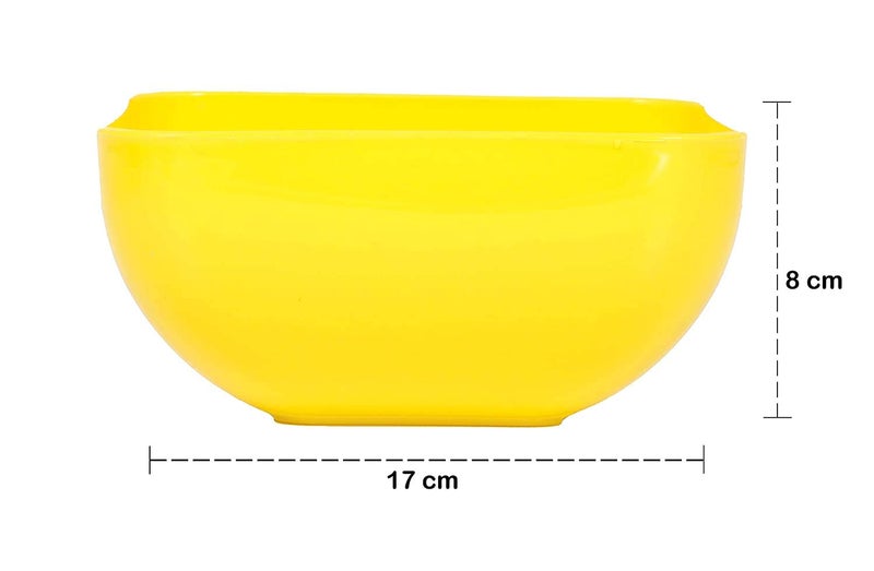 Luxansa Set of 4 Unbreakable Microwave Safe Cooking and Serving Plastic Bowls Set for Kitchen Food Cake Desert Snacks Dry Fruits Snacks Salad and Dining Table Multicolor Square1500 ML - Image 4