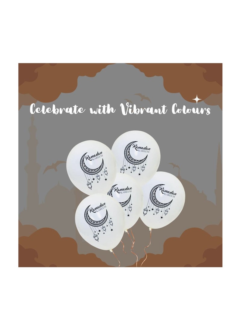 PRINTSHOP4ME - Ramadan Mubarak Balloons for Decorations White - Image 1