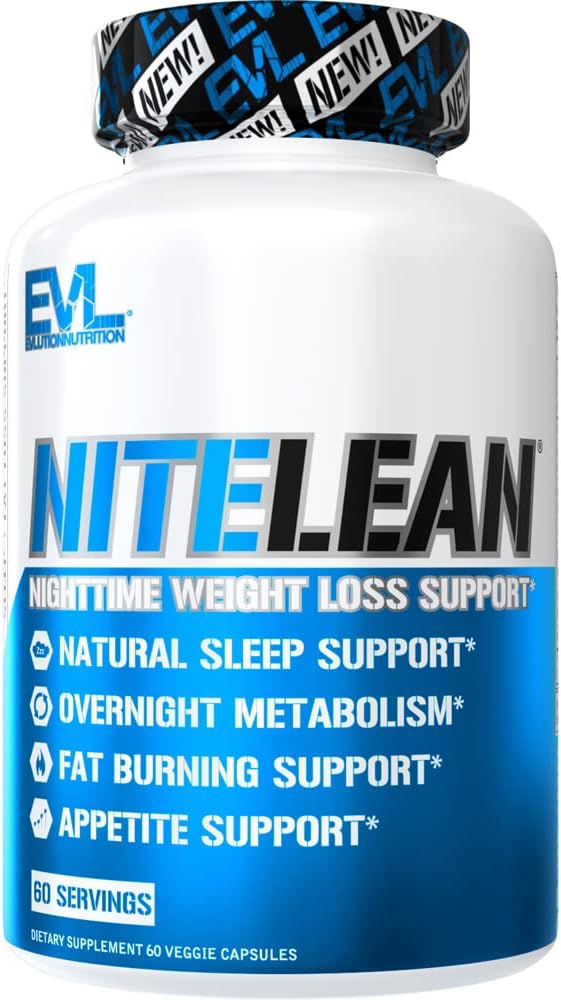 Evlution Nutrition Night Time Fat Burner Support  Overnight Sleep and Weight Loss Support Pills with Thermogenic Green Tea and White Kidney Bean Extract  Diet Pills That May Help Stubborn Fat Loss - Image 1