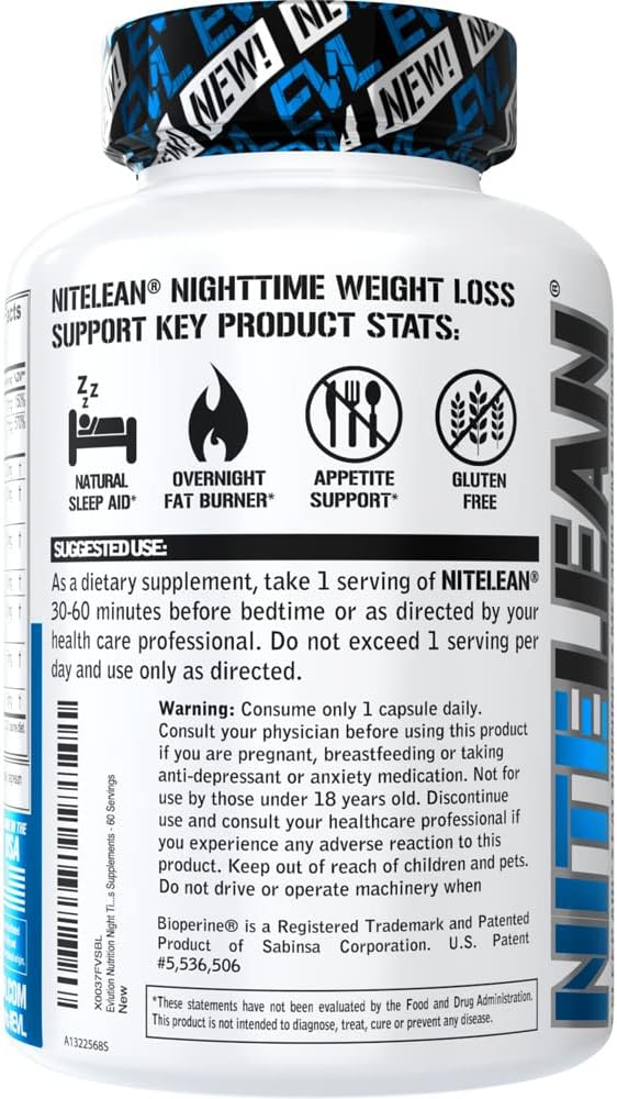 Evlution Nutrition Night Time Fat Burner Support  Overnight Sleep and Weight Loss Support Pills with Thermogenic Green Tea and White Kidney Bean Extract  Diet Pills That May Help Stubborn Fat Loss - Image 3