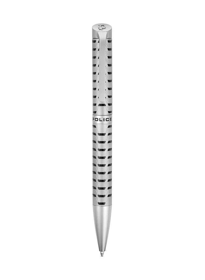 POLICE Futura Matt Black With Stainless Steel Trims Medium Drill Point Gents Pen