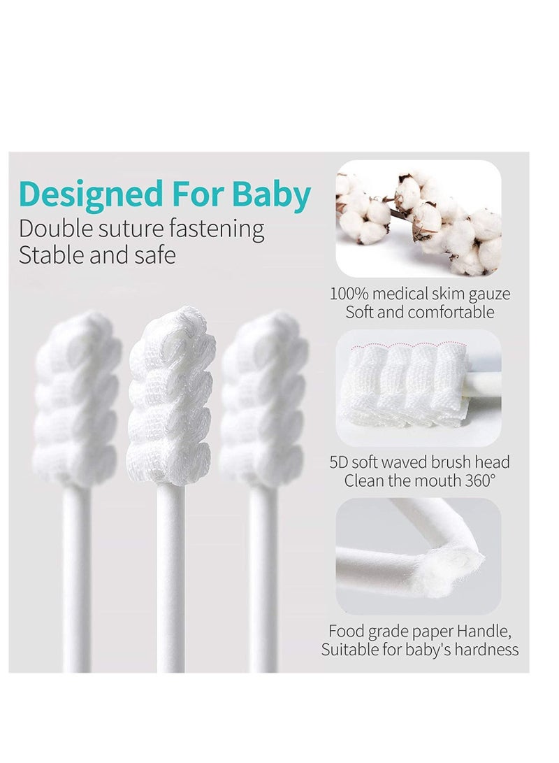 SYOSI Baby Toothbrush Baby Teeth Cleaning Newborn Baby Tongue Cleaner with Paper Handle, Infant Toothbrush Disposable for Tongue, Mouth, Teeth, Gums Dental Care for 0-36 Month Baby 10 Pcs - Image 5