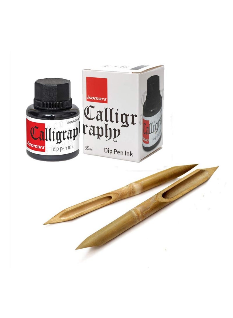 Isomars Bamboo Pen with Calligraphy Black Ink - Image 1