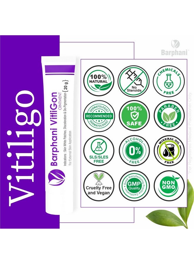 Barphani VitliGon -100% Natural Ayurvedic Vitiligo Cream Super Effective on Vitiligo White Patches Discoloration of Skin Safed Daag Leukoderma 120g - Image 5