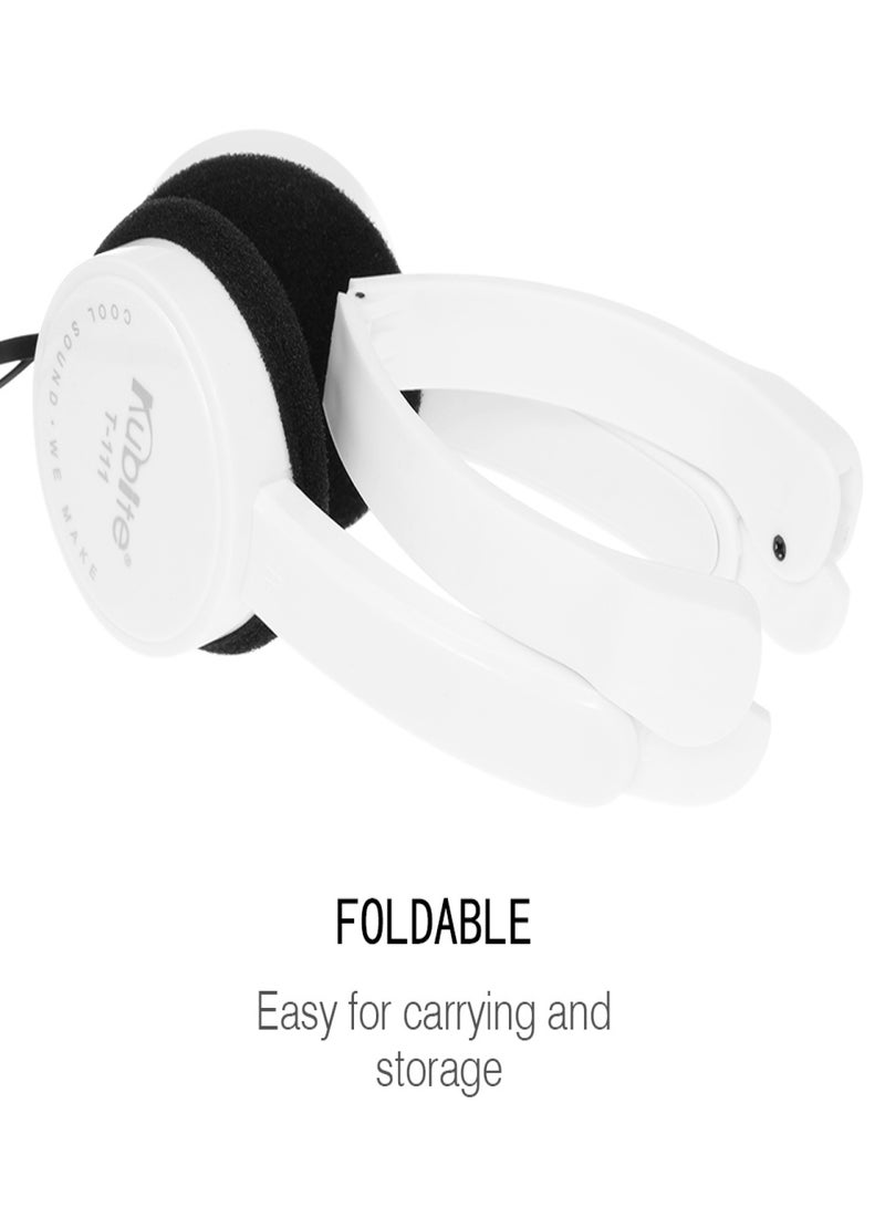 KUBITE T-111 3.5mm Wired Over-ear Headphones Foldable Sports Headset Portable Music Gaming Earphones w/ Microphone for Kids MP4 MP3 Smartphones Laptop Tablet PC - Image 4
