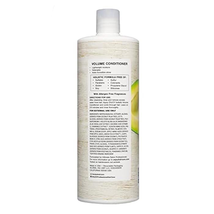 Enjoy Holistic Volume Conditioner - Lightweight Volumizing Conditioner for Fine Hair - Sulfate, Silicone & Paraben Free - Adds Body, Shine & Weightless Moisture - 33.8 Fl Oz - Image 2
