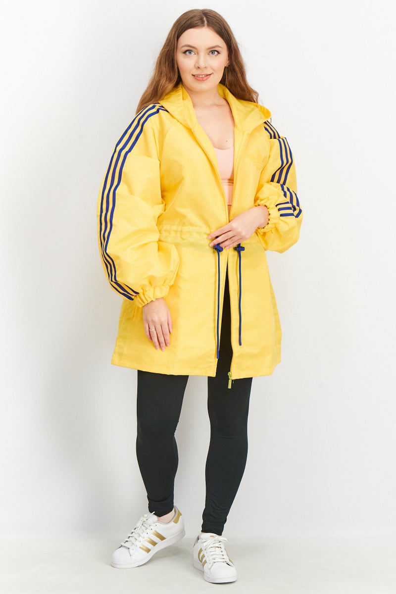 adidas Originals Women Sportswear Fit Long Sleeve Monogram Windbreaker Jacket, Yellow  - Image 3