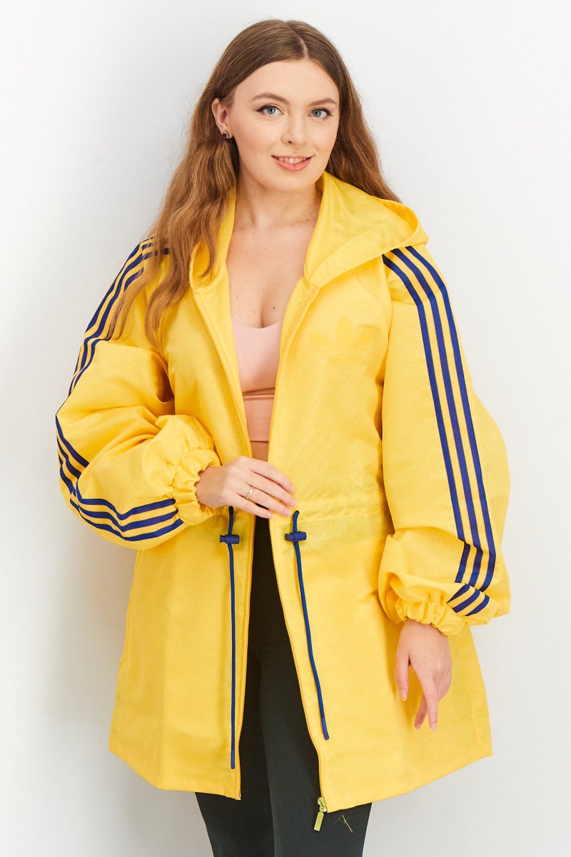 adidas Originals Women Sportswear Fit Long Sleeve Monogram Windbreaker Jacket, Yellow  - Image 1
