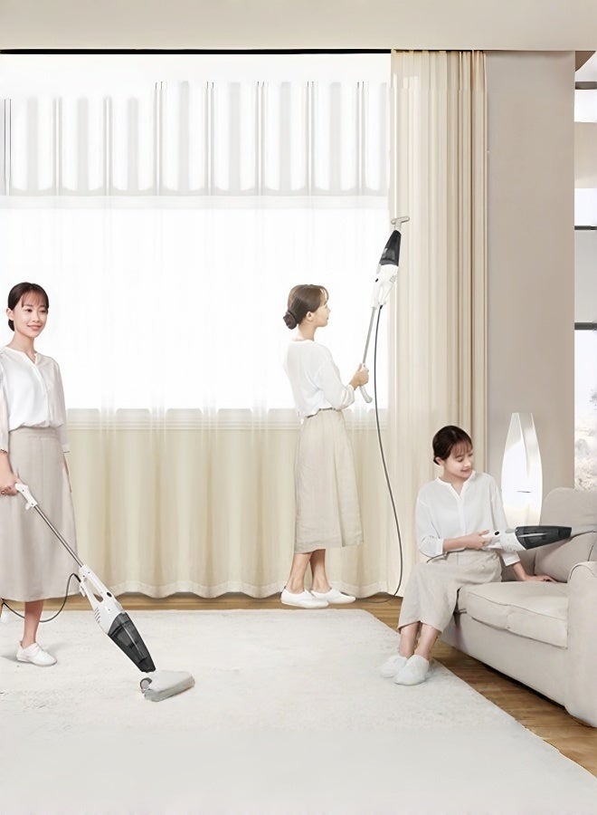 بوليفياز مكنسة كهربائية 3 في 1 مكنسة يدوية طويلة بسلك طوله 5 أمتار خفيفة الوزن وقوية 1000 واط 14000 باسكال شفط 1.2 لتر سعة كبيرة نظام ترشيح مركزي ممتاز للسيارة المنزل المطبخ الشعر - أبيض - Image 4