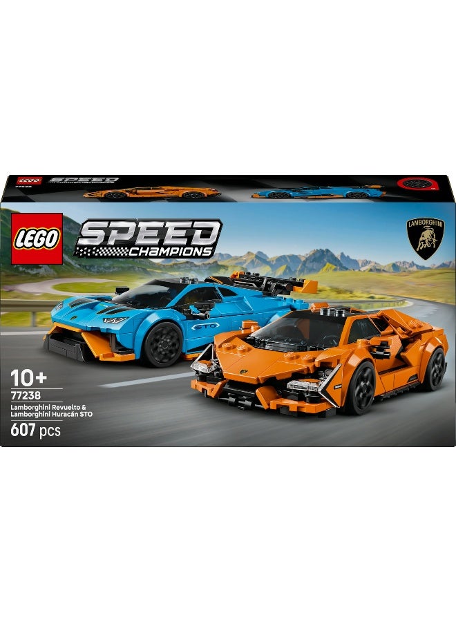 LEGO Speed Champions Lamborghini Revuelto & Huracán Sto 77238 Toy Building Set - Image 2