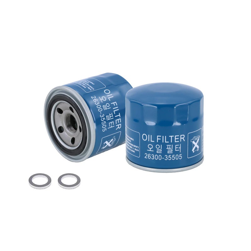 Kefly 2630035505 Engine Oil Filters Fits for Hyundai Elantra Tucson Santa Fe Kia Sportage Forte Seltos with Drain Plug Gasket 2 PCS - Image 3