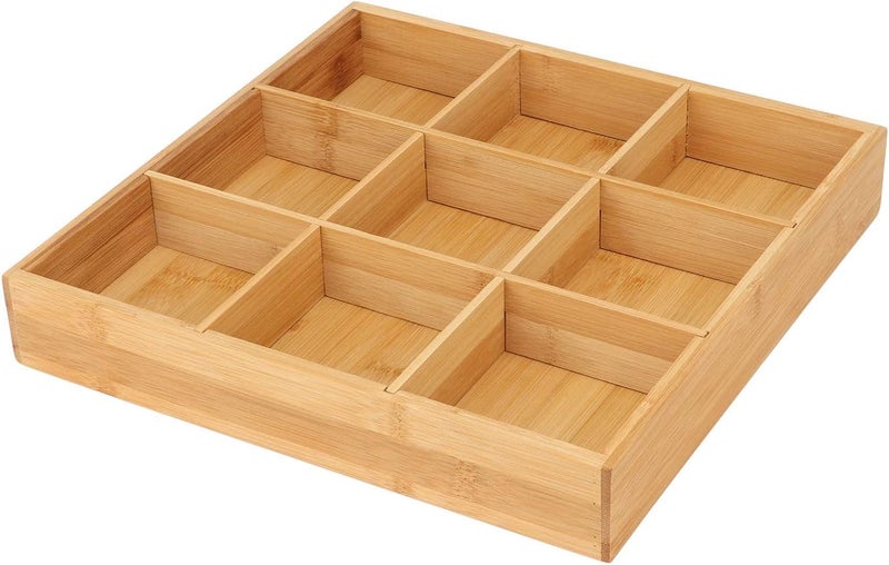 Snack Serving Tray, Divided Serving Tray for Dried Fruit and Appetizers, Paint Free Board with Removable Panels for Party Restaurant Use (9 Slots) - Image 1