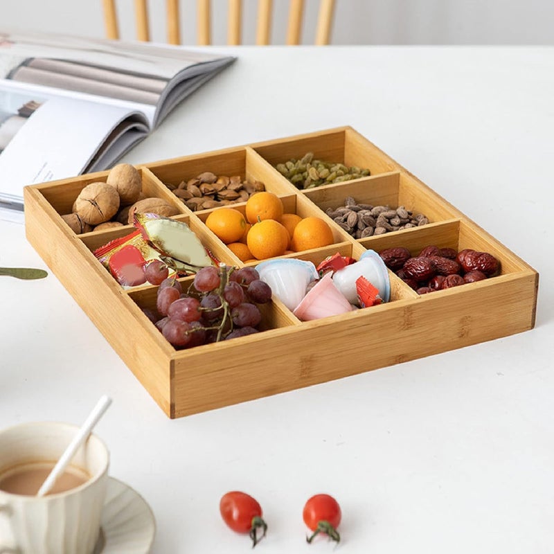 Snack Serving Tray, Divided Serving Tray for Dried Fruit and Appetizers, Paint Free Board with Removable Panels for Party Restaurant Use (9 Slots) - Image 4