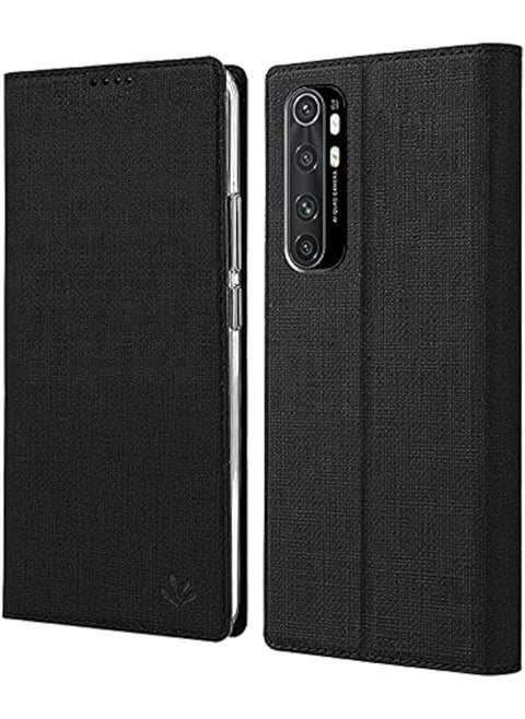 Case For Xiaomi Mi Note 10 Lite Cloth Texture Pu Leather With Soft Tpu Inner Shell Holster Hidden Magnetic Adsorption Flip Cover Case For Xiaomi Mi Note 10 Lite Mi Note 10 Lite Black